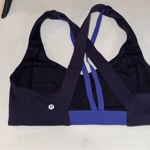 lululemon athletica Black and Purple Strappy Back Sports Bra